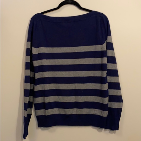 Navy blue and grey striped sweater - Picture 3 of 3